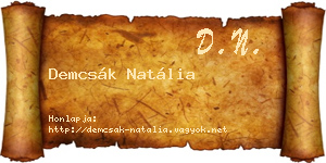Demcsák Natália névjegykártya